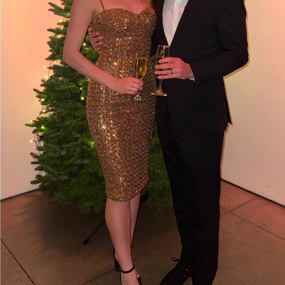 Nadine Merabi Nina Gold Sequin Dress - Picture 2 of 4